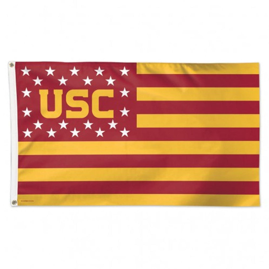 Flag 3x5 USC Trojans Flag 3x5 Deluxe Style Stars and Stripes Design - Special Order 032085145956