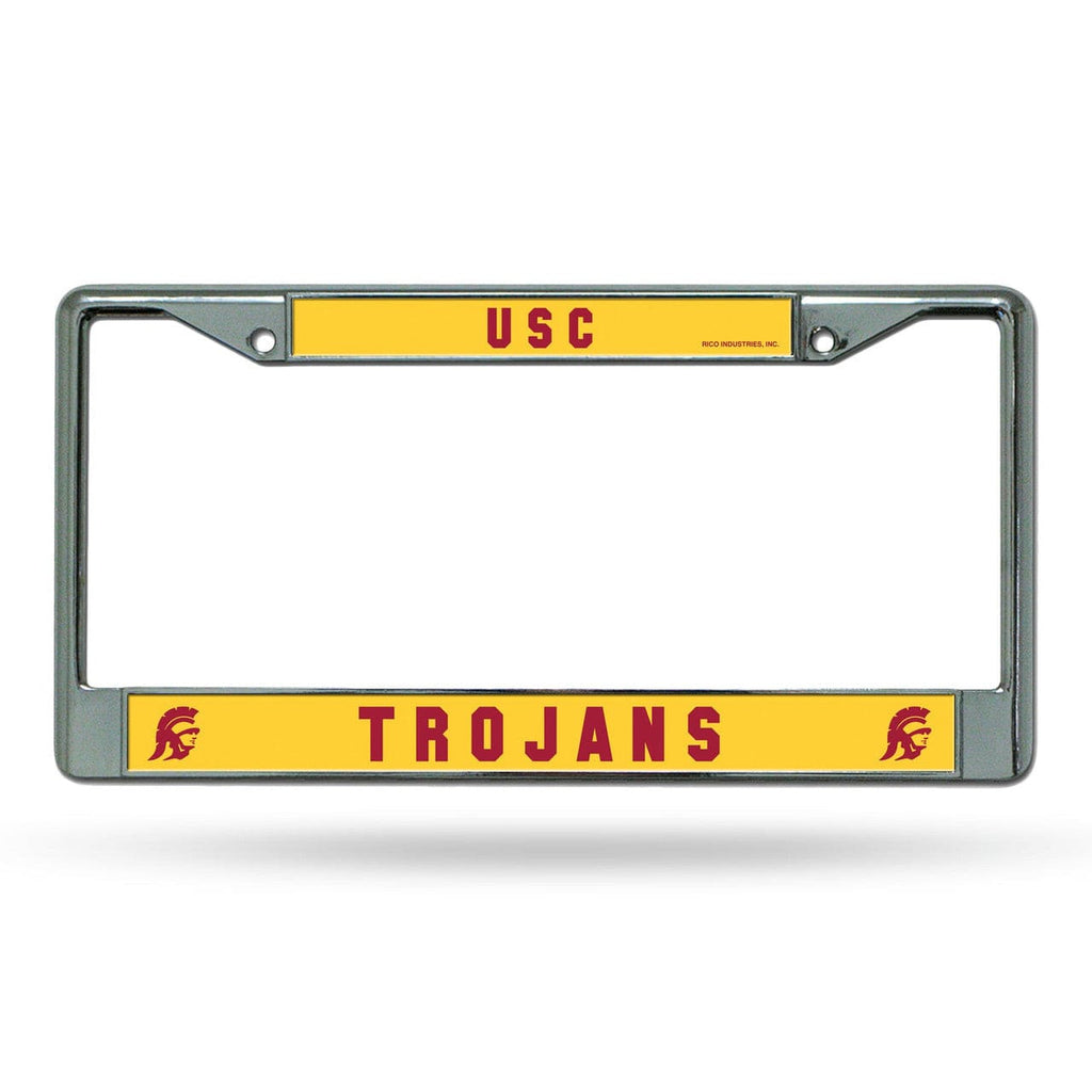License Frame Chrome USC Trojans License Plate Frame Chrome Printed Insert 767345118783
