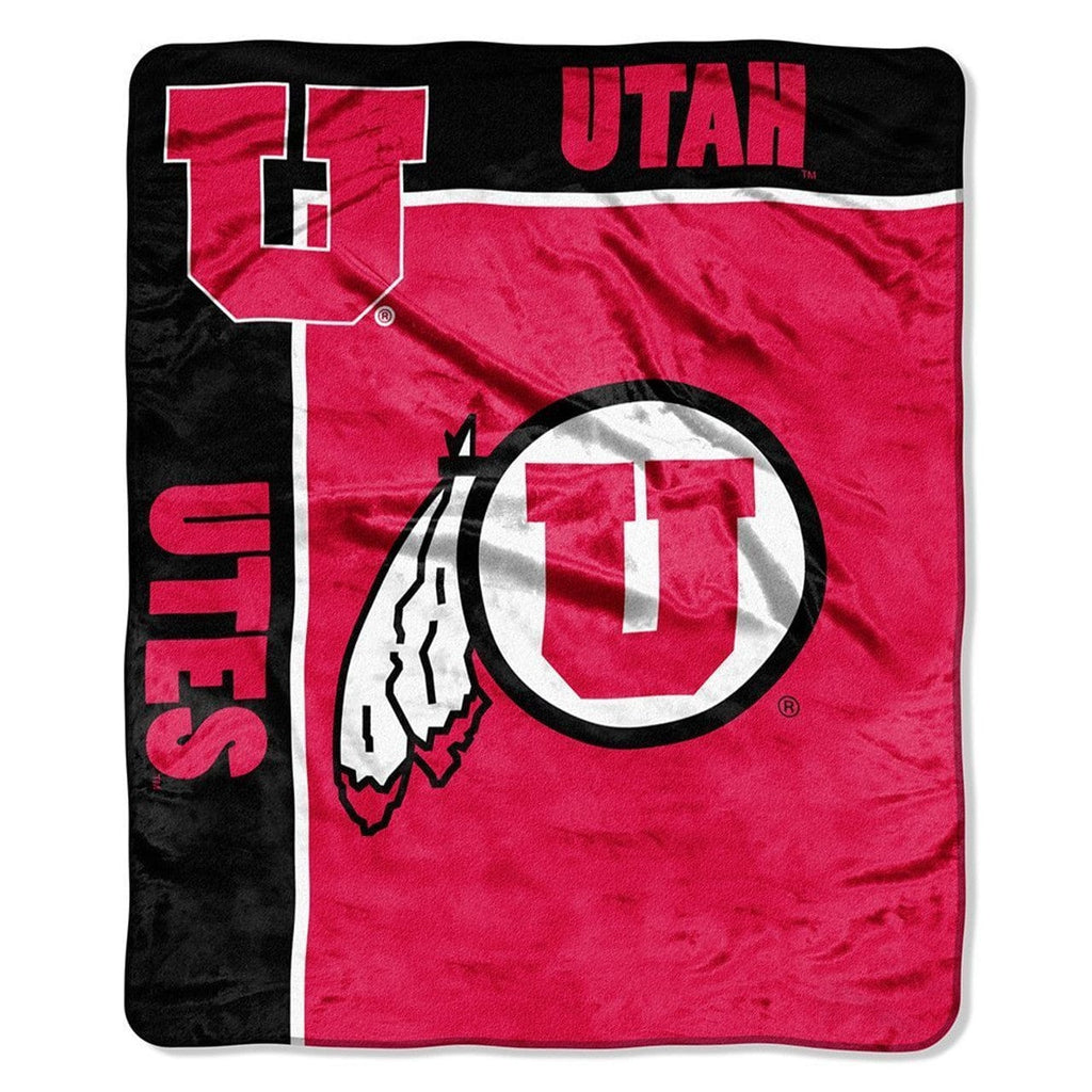 Utah Utes Utah Utes Blanket 50x60 Raschel School Spirit Design 087918455320