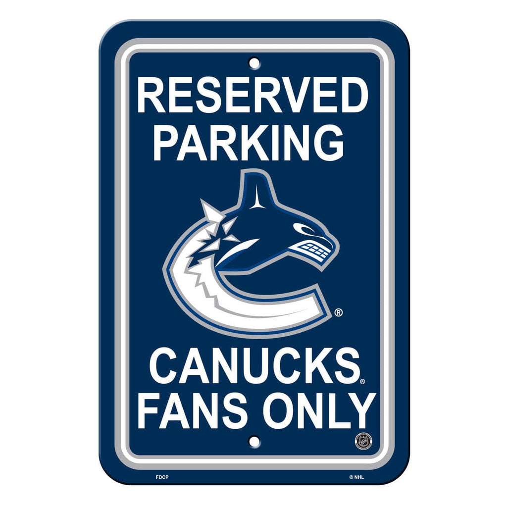 Vancouver Canucks Vancouver Canucks Sign 12x18 Plastic Reserved Parking Style CO 023245802260