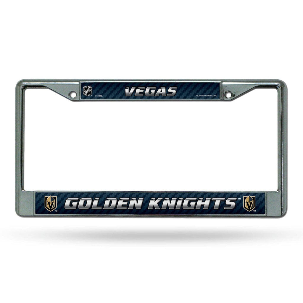 License Frame Chrome Vegas Golden Knights License Plate Frame Chrome Printed Insert 767345317780