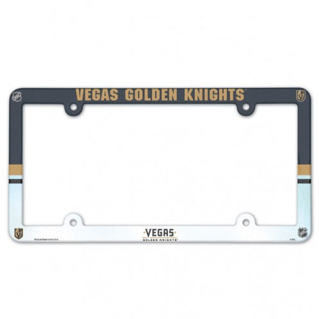License Frame Plastic Vegas Golden Knights License Plate Frame Full Color Style - Special Order 032085239938