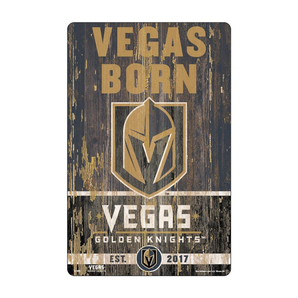 Sign 11x17 Slogan Vegas Golden Knights Sign 11x17 Wood Slogan Design 032085581839