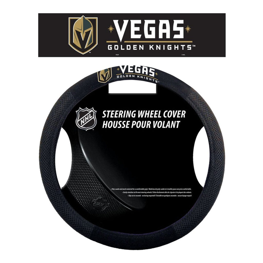 Vegas Golden Knights Vegas Golden Knights Steering Wheel Cover Mesh Style CO 023245885522