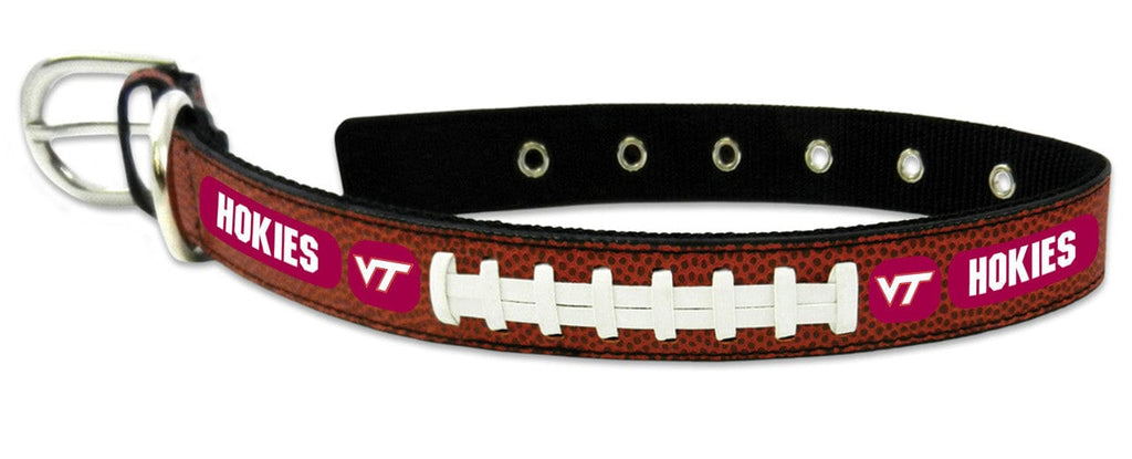 Pet Collar Large Virginia Tech Hokies Classic Leather Large Football Collar 844214063266