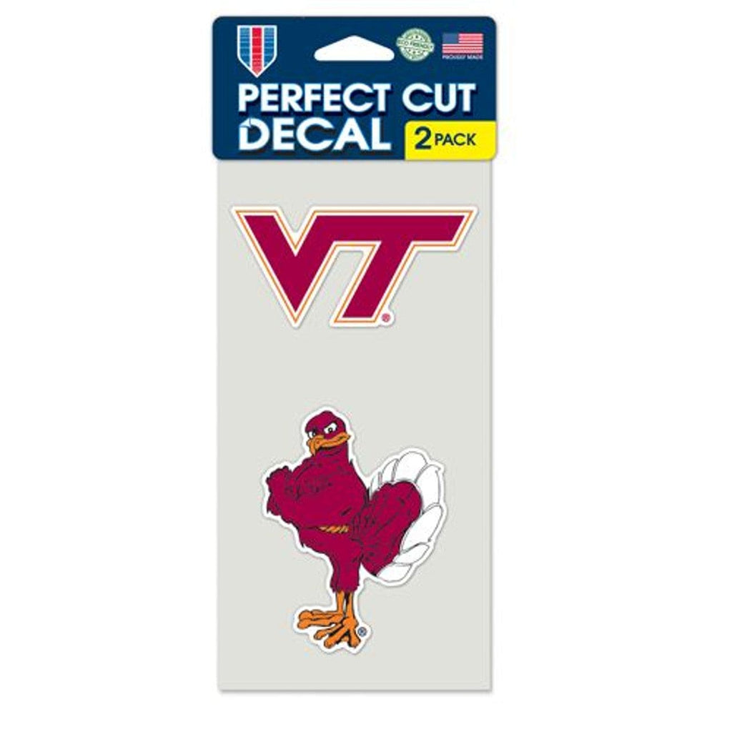 Decal 4x4 Perfect Cut Set of 2 Virginia Tech Hokies Set of 2 Die Cut Decals 032085410757