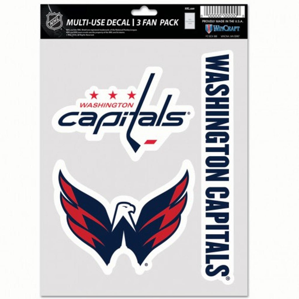 Fan Pack Decals Washington Capitals Decal Multi Use Fan 3 Pack 194166074453