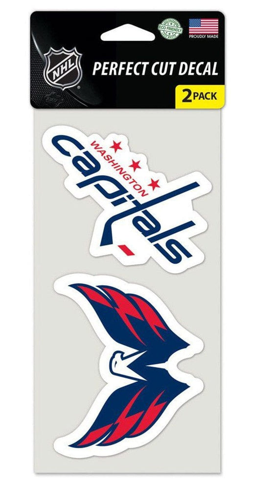 Decal 4x4 Perfect Cut Set of 2 Washington Capitals Set of 2 Die Cut Decals 032085479808