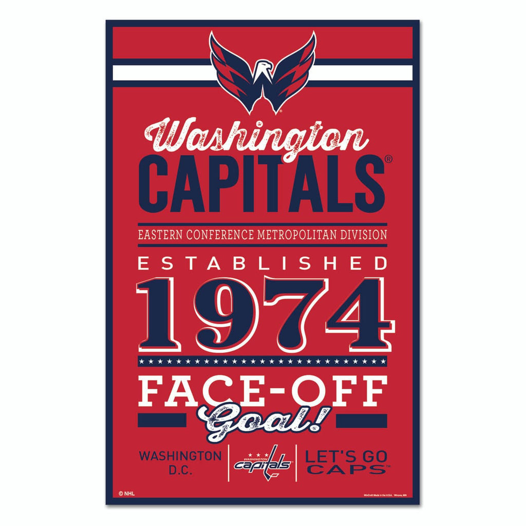 Sign 11x17 Established Home Washington Capitals Sign 11x17 Wood Established Design - Special Order 032085575845