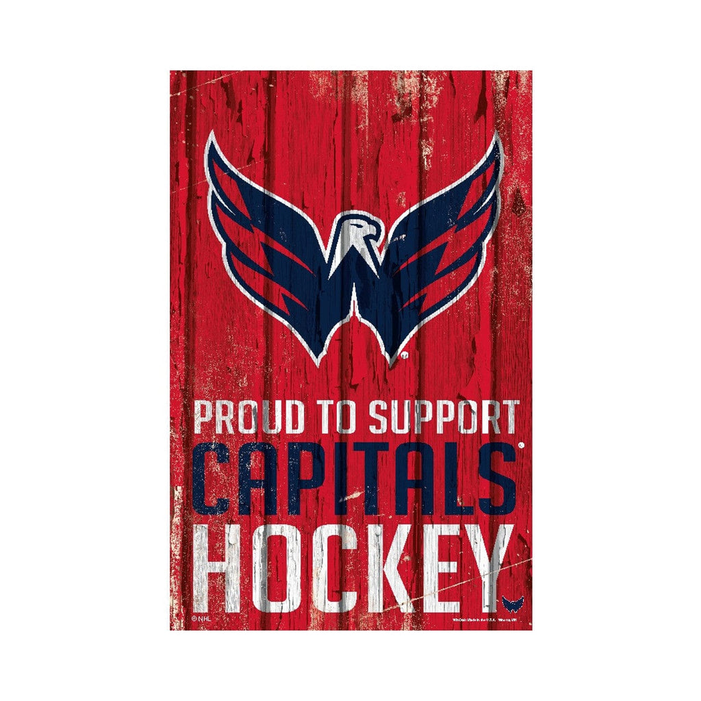 Sign 11x17 Proud To Support Washington Capitals Sign 11x17 Wood Proud to Support Design - Special Order 032085970497