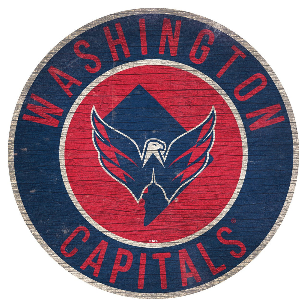 Washington Capitals Washington Capitals Sign Wood 12 Inch Round State Design 878460371127