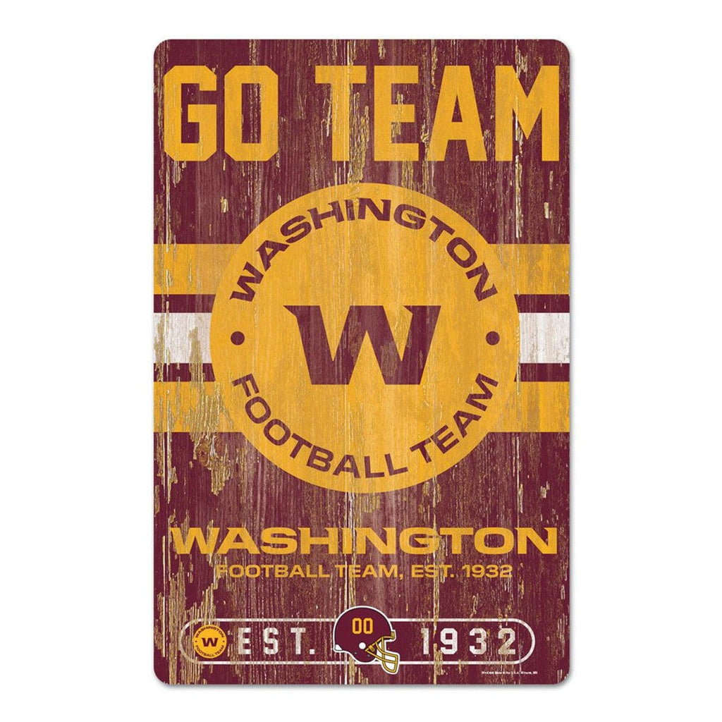 NFL Legacy Teams Washington Football Team Sign 11x17 Wood Slogan Design 032085619945