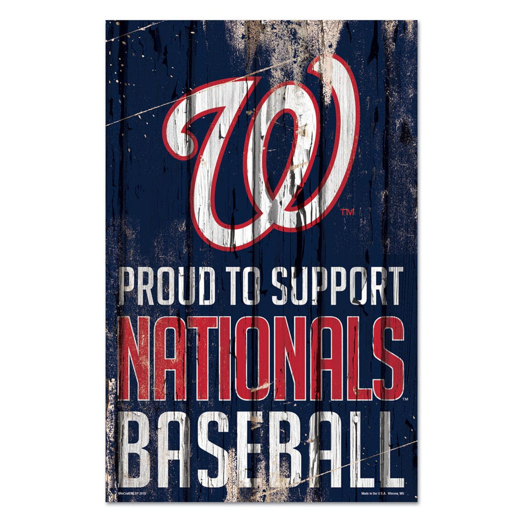 Sign 11x17 Proud To Support Washington Nationals Sign 11x17 Wood Proud to Support Design - Special Order 032085933782