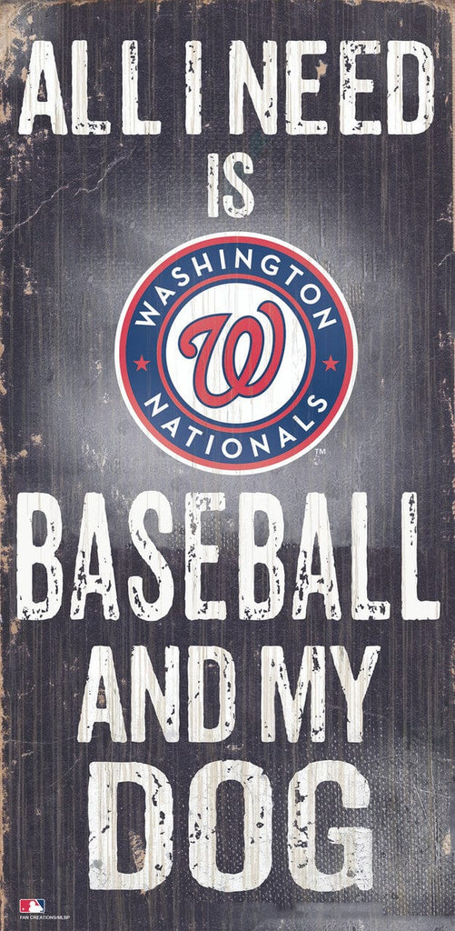 Washington Nationals Washington Nationals Sign Wood 6x12 Baseball and Dog Design Special Order 878460242014
