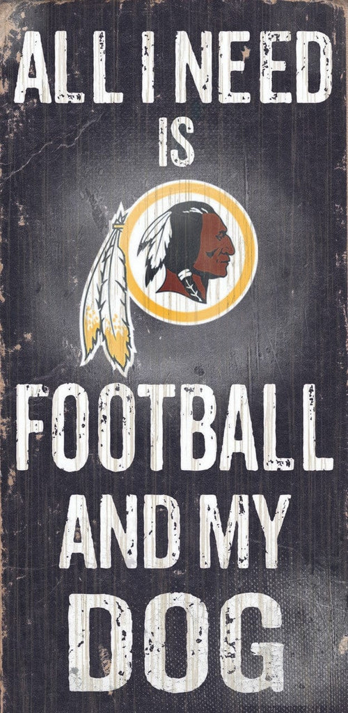 NFL Legacy Teams Washington Redskins Wood Sign - Football and Dog 6"x12" 878460038846