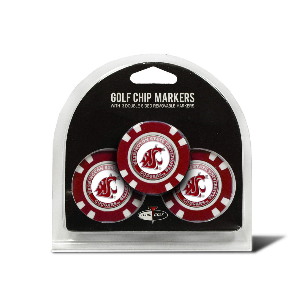 Golf Chip with Marker 3 Pack Washington State Cougars Golf Chip with Marker 3 Pack - Special Order 637556462886