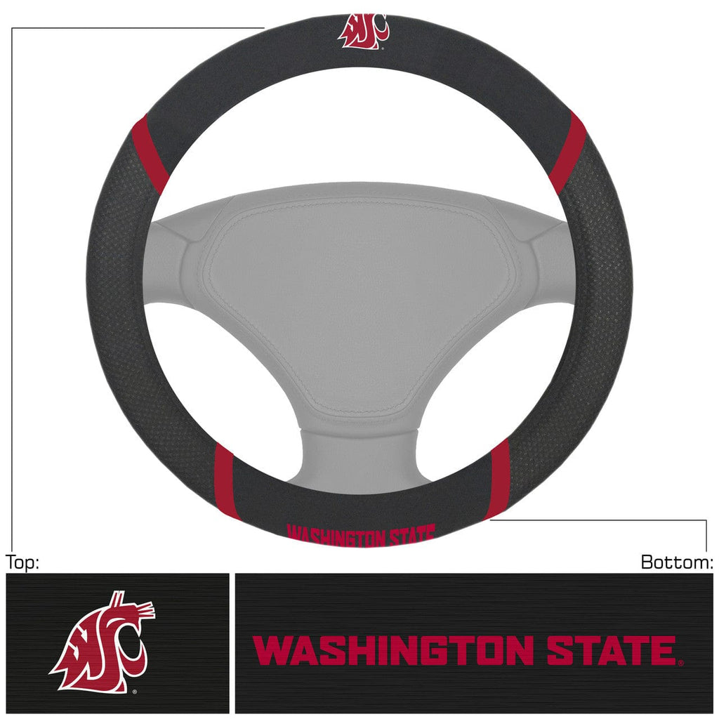 Steering Wheel Covers Mesh Washington State Cougars Steering Wheel Cover Mesh/Stitched 842281156003