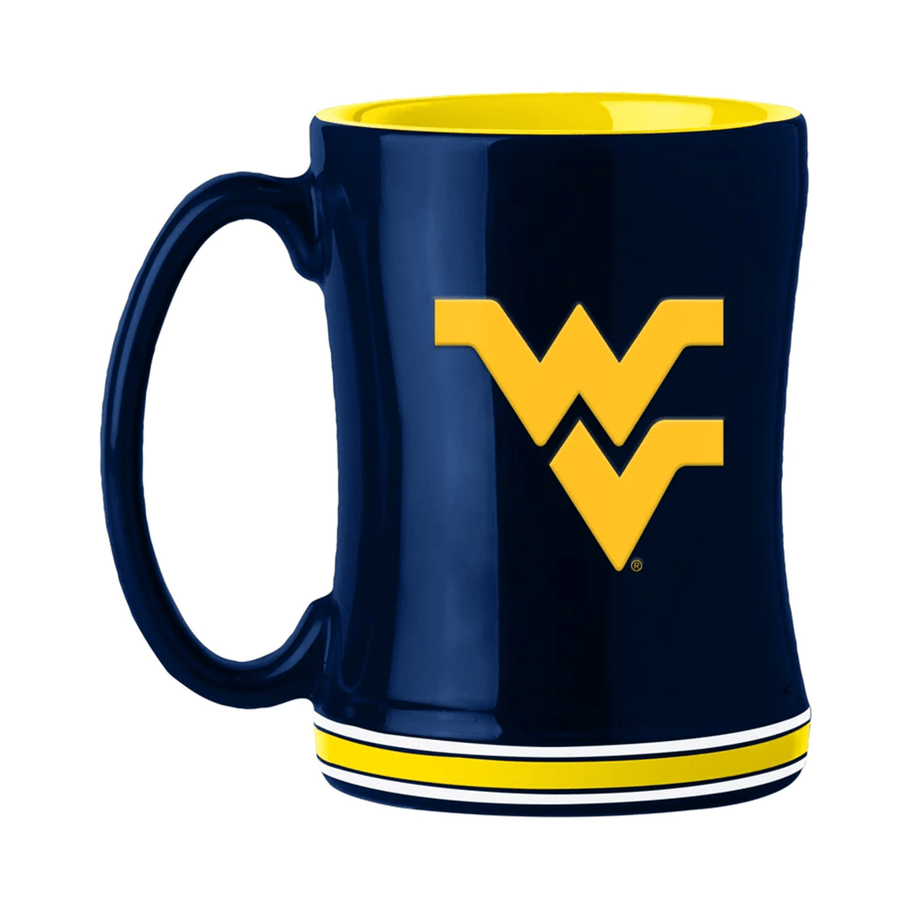 Drinkware West Virginia Mountaineers Coffee Mug 14oz Sculpted Relief Team Color 806293091059