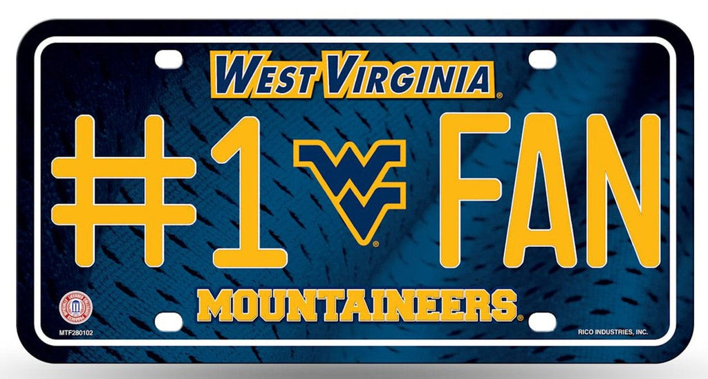 License Plate #1 Fan West Virginia Mountaineers License Plate - #1 Fan 094746303297