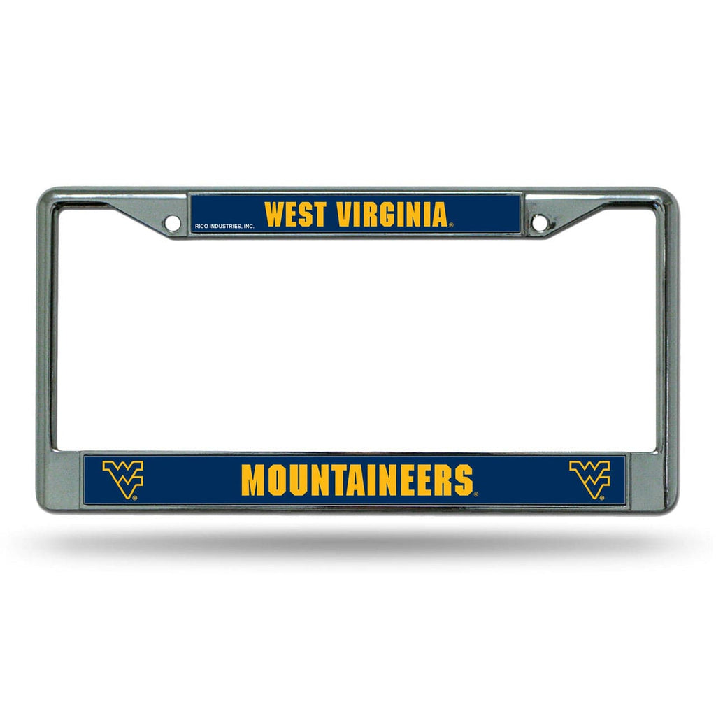 License Frame Chrome West Virginia Mountaineers License Plate Frame Chrome Printed Insert 611407026441