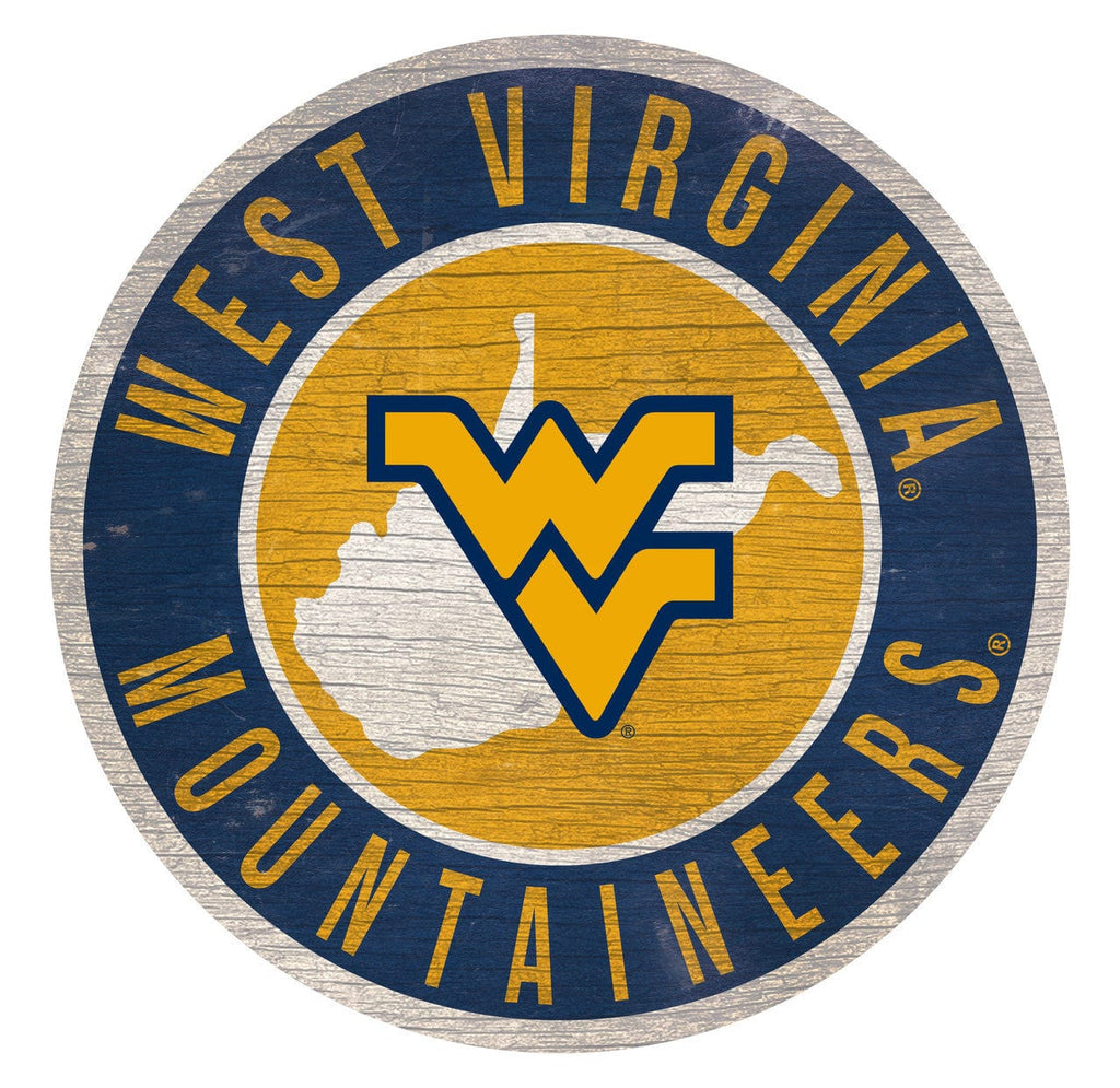 Sign 12 Round State Design West Virginia Mountaineers Sign Wood 12 Inch Round State Design 878460202001