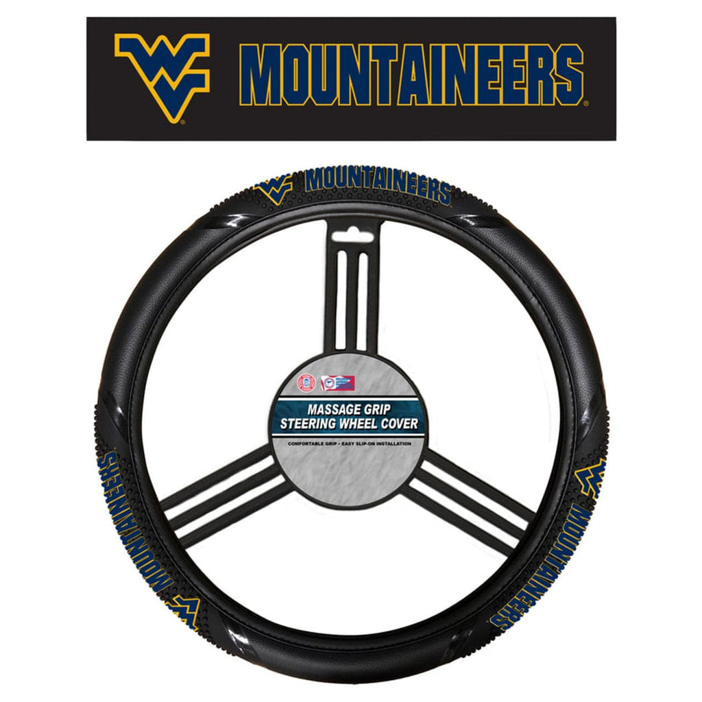 West Virginia Mountaineers West Virginia Mountaineers Steering Wheel Cover Massage Grip Style CO 023245566735