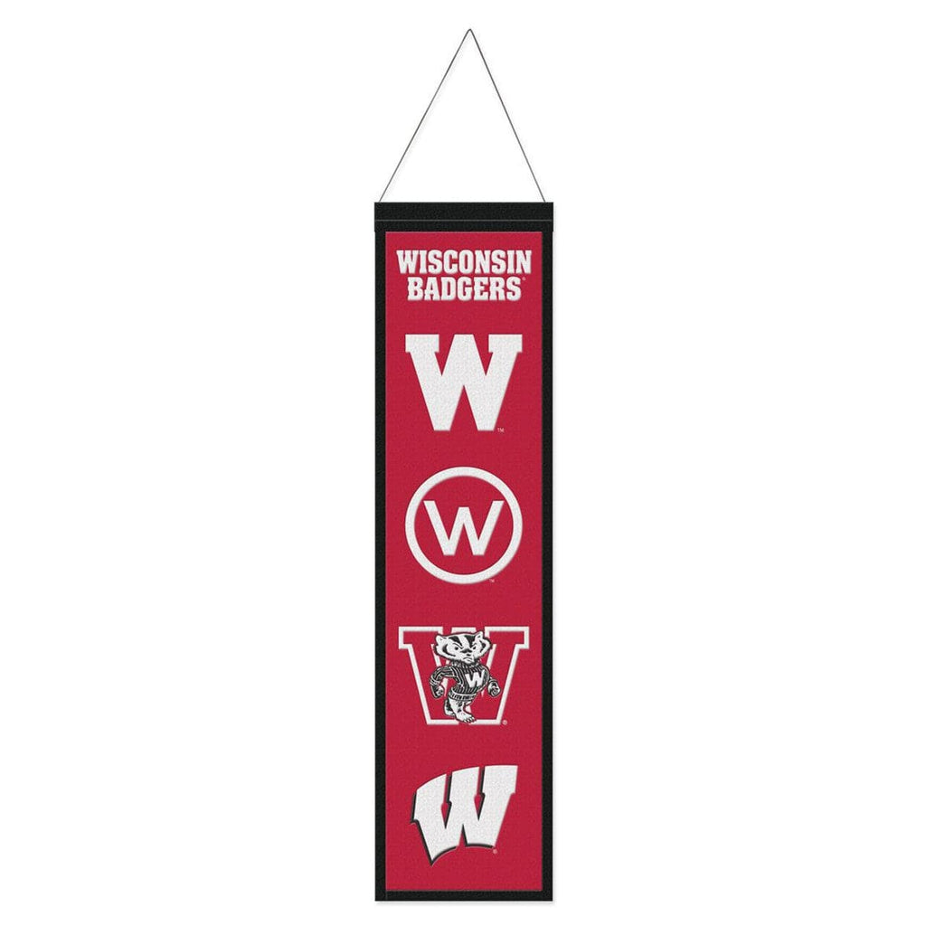 Wool Banners Wisconsin Badgers Banner Wool 8x32 Heritage Evolution Design 194166491809