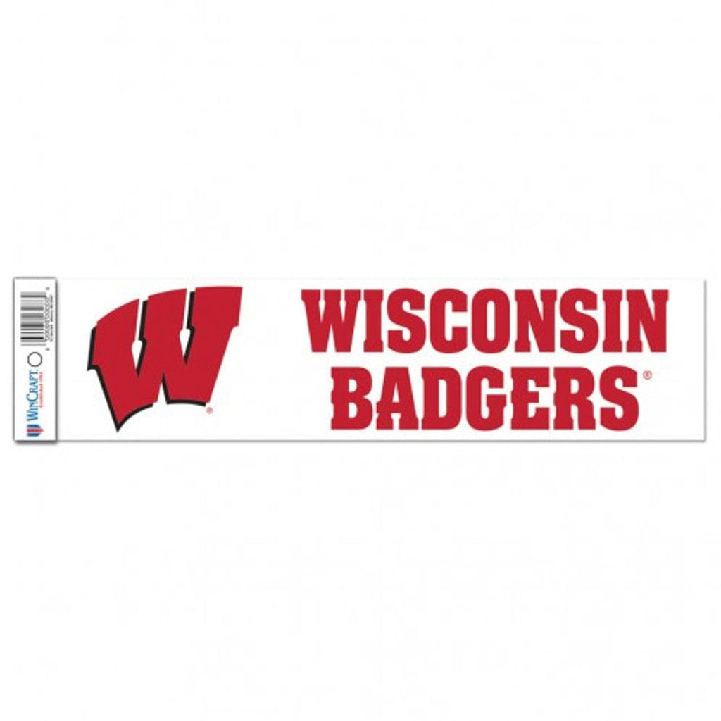 Decal 3x12 Bumper Strip Style Wisconsin Badgers Decal 3x12 Bumper Strip Style 032085132147