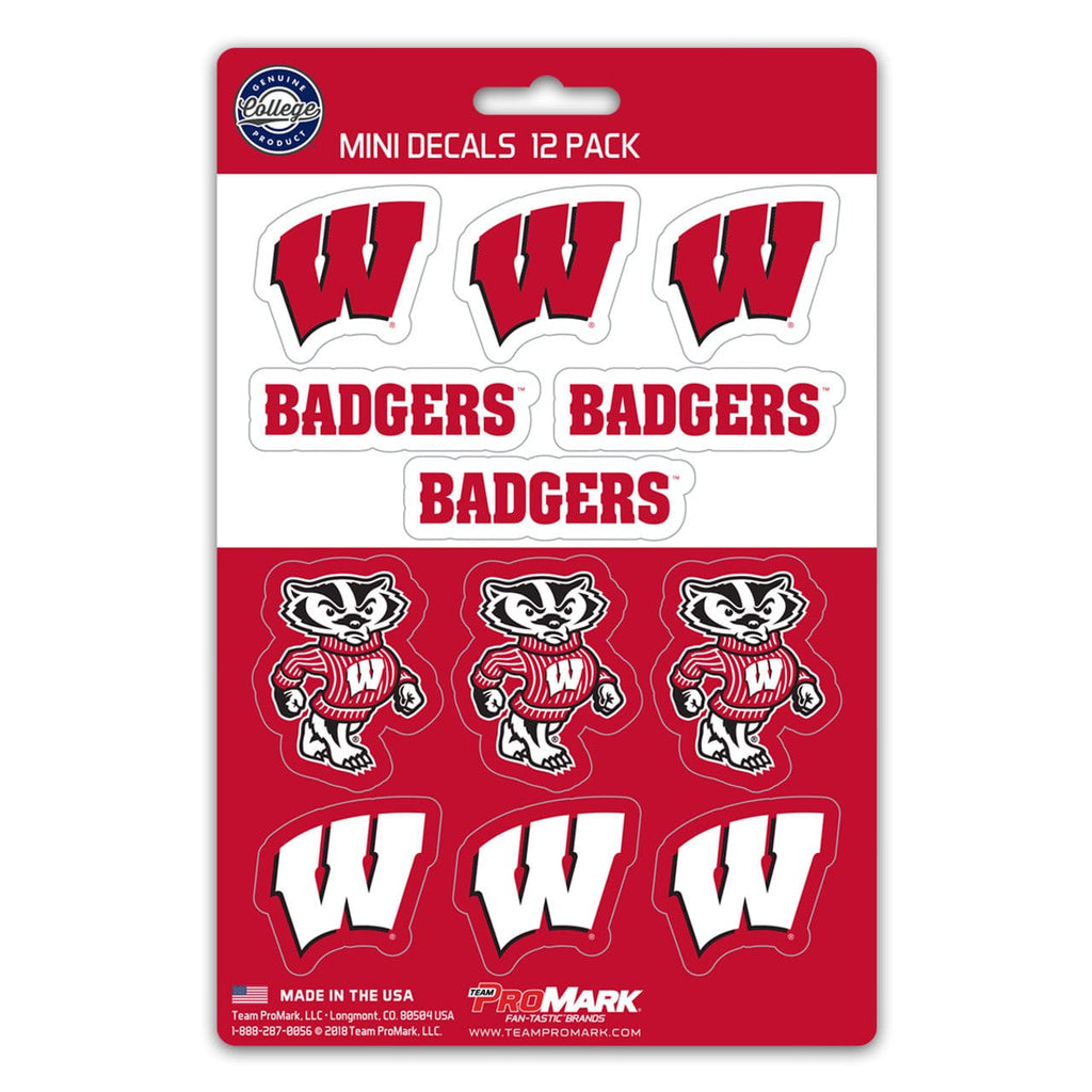 Decal Set Mini 12 Pack Wisconsin Badgers Decal Set Mini 12 Pack - Special Order 681620912807