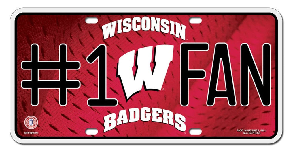 License Plate #1 Fan Wisconsin Badgers License Plate - #1 Fan 094746303303