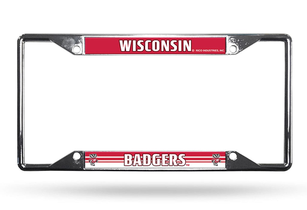 License Frame Chrome EZ Wisconsin Badgers License Plate Frame Chrome EZ View - Special Order 094746486525