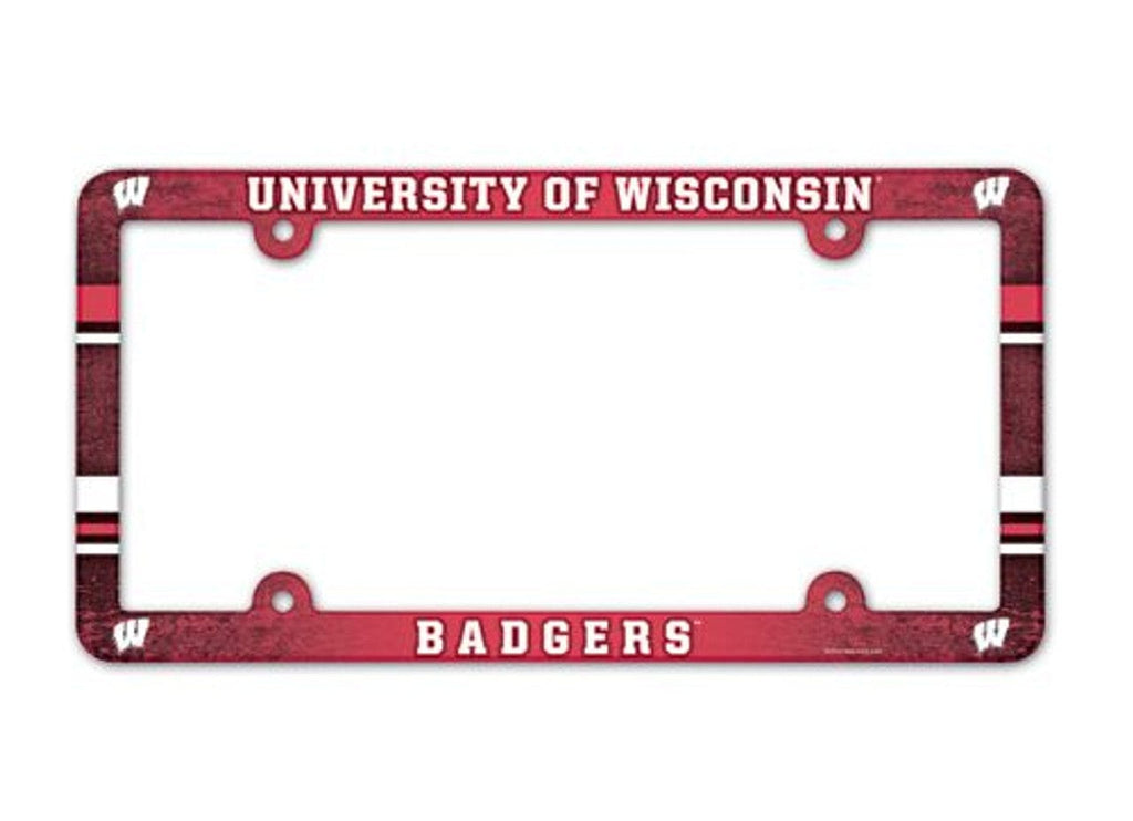 License Frame Plastic Wisconsin Badgers License Plate Frame - Full Color 032085900623