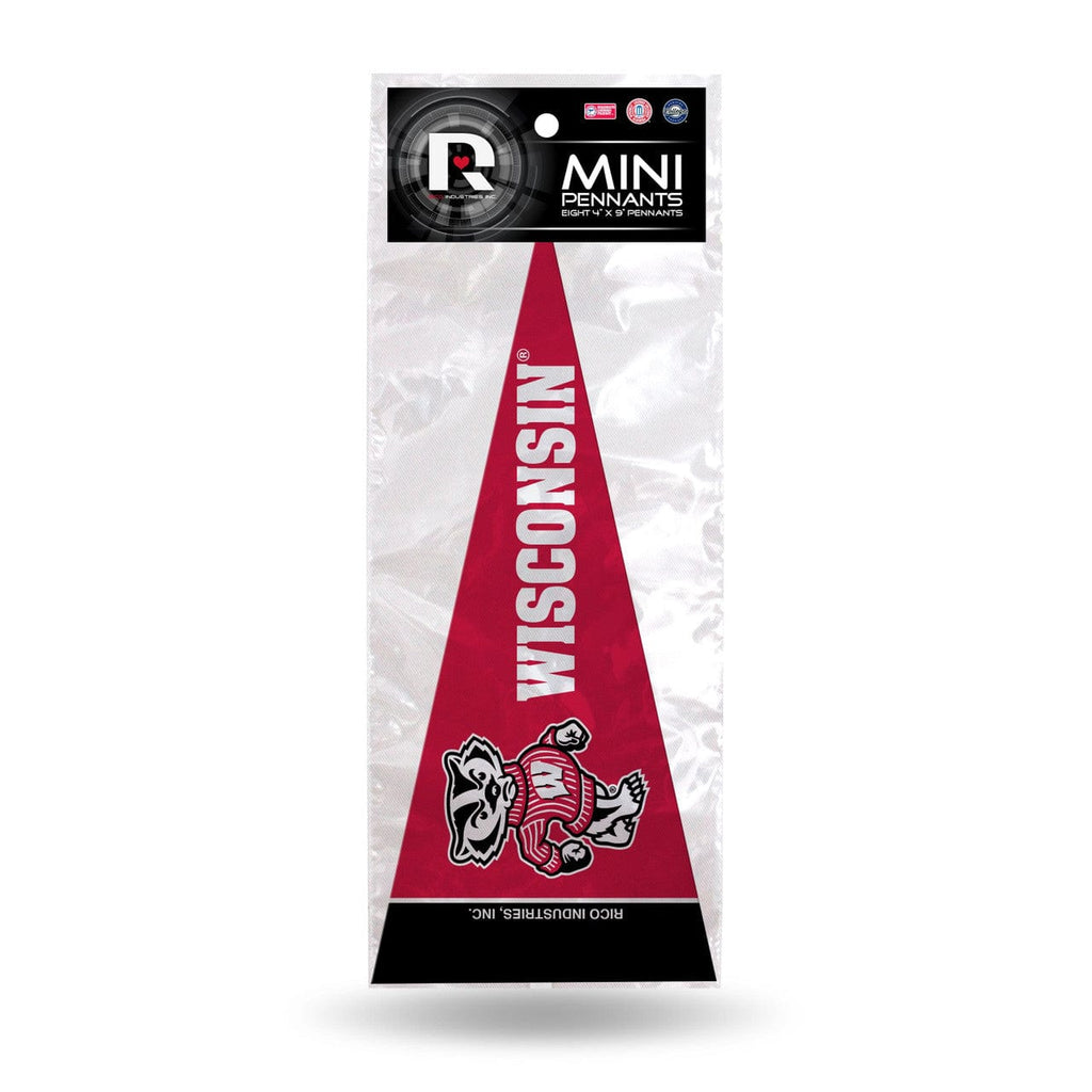 Pennant Mini 8 Piece Wisconsin Badgers Pennant Set Mini 8 Piece 094746444402