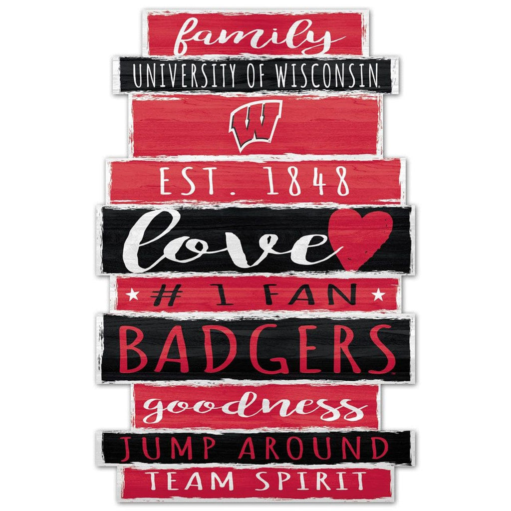 Sign 11x17 Established Home Wisconsin Badgers Sign 11x17 Wood Family Word Design 032085611482