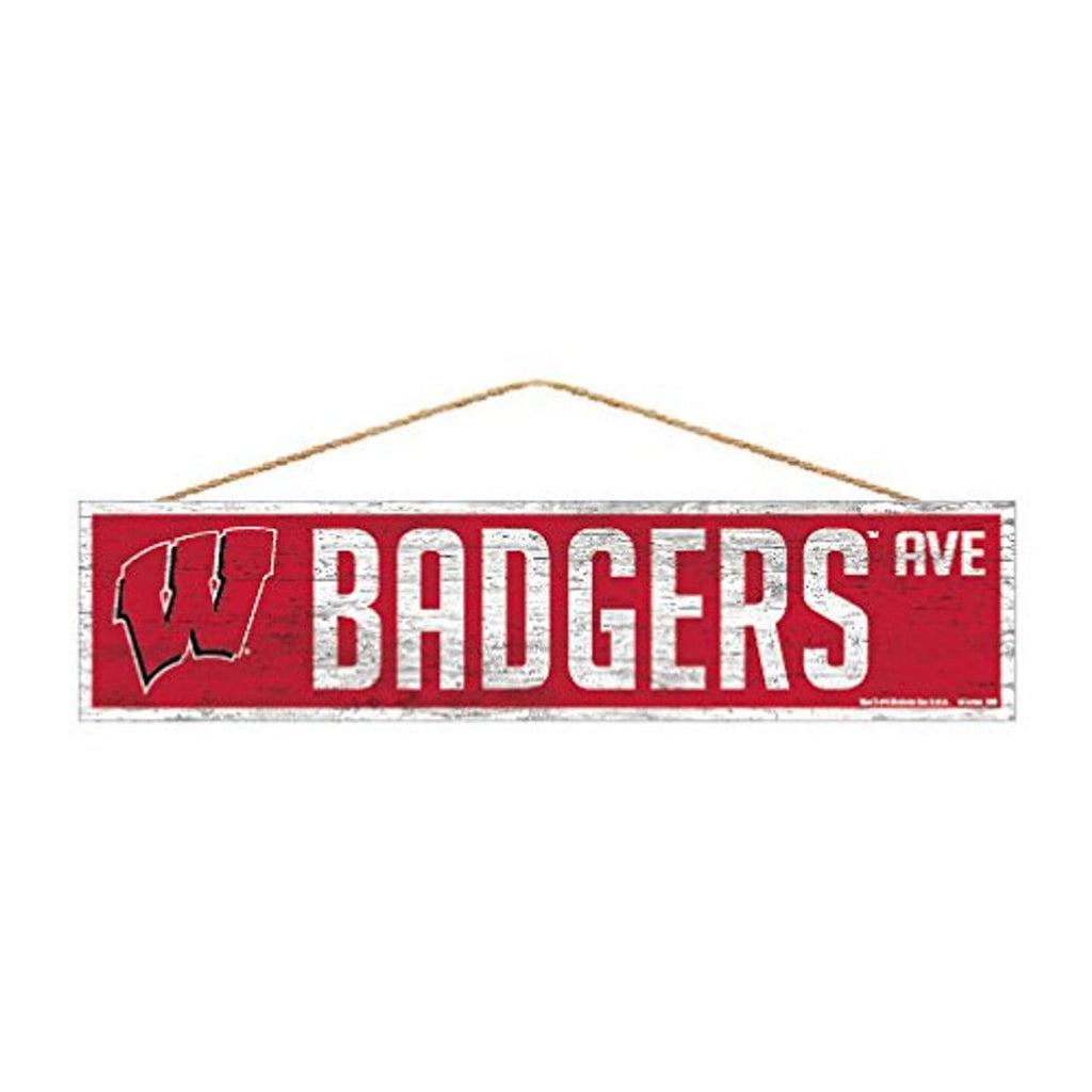 Sign 4x17 Avenue Wisconsin Badgers Sign 4x17 Wood Avenue Design 032085901583