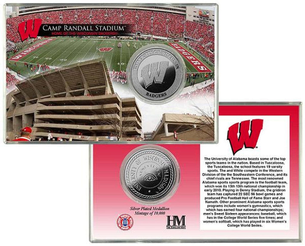 Collectable Coin Misc. Wisconsin Badgers Silver Coin Card - Stadium 633204689445